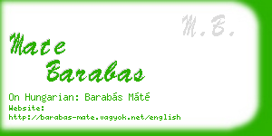 mate barabas business card