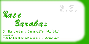 mate barabas business card